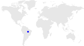 Point on 'Brazil' in world map