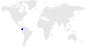 Point on 'Colombia' in world map