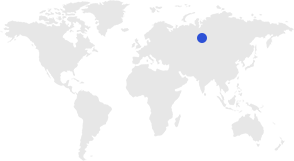 Point on 'Russia' in world map