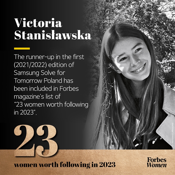 삼성전자 폴란드 솔브포투모로우(Solve for Tomorrow)에서 준우승을 차지한 빅토리아 스타니스왑스카(Victoria Stanisławska)