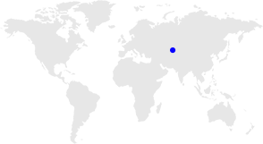 Point on 'Kazakhstan' in world map