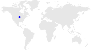 Point on 'United States of America' in world map