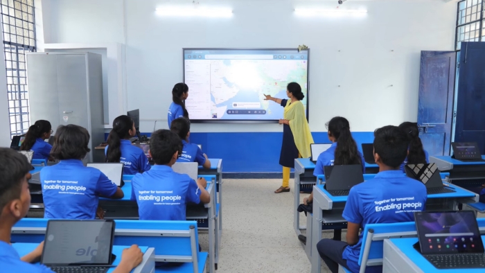 삼성 스마트스쿨을 통해 조성된 인도의 디지털 학습 환경