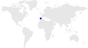 Point on 'Spain' in world map