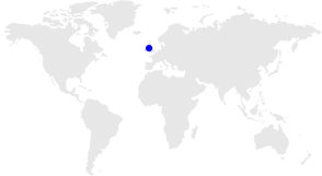 Point on 'United Kingdom' in world map