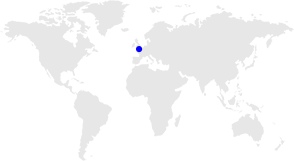 Point on 'United Kingdom' in world map