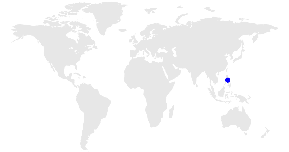 Point on 'Philippines' in world map
