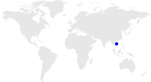 Point on 'Vietnam' in world map