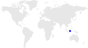 Point on 'Indonesia' in world map