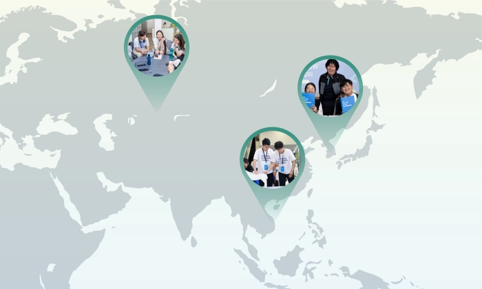 삼성이 학생 대상 교육을 제공하고 있는 국가가 표시된 지도 사진