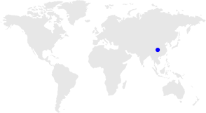 Point on 'China' in world map