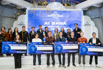 The Believe team taking a commemorative photo after winning the AI Sana Competition.